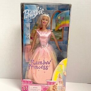 1999 Rainbow Princess Barbie Doll Glittery Skirt "Magic" Comb #26357
